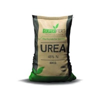 a bag of urea on a white background