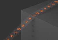 a black box with orange icons on it