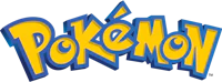 the pokemon logo on a black background