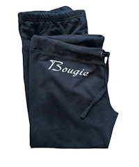 a pair of black sweatpants with the word scout on them