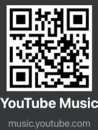 youtube music logo with a qr code