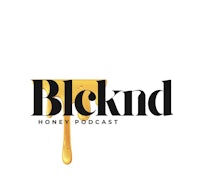 the blond honey podcast logo with a drip of honey