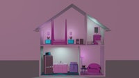 a 3d model of a doll house