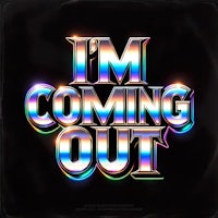 the words i'm coming out on a black background