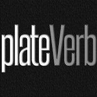 the plate verb logo on a black background