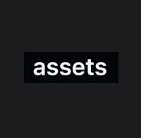 a black background with the word assets on it