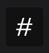 a white hash symbol on a black background