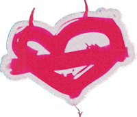 an image of a pink heart with horns on it