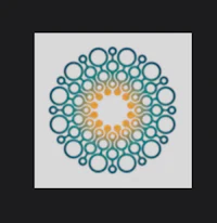 a logo with a circular design on a black background