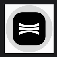 a black and white icon with a wavy line
