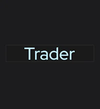 the word trader on a black background