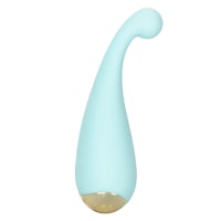 a blue and gold sex toy on a white background