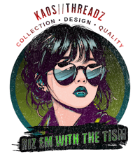 a girl in sunglasses with the words riz em with the tish