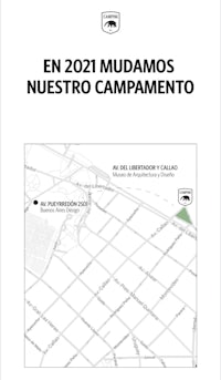 a map with the words en 2021 mudamos nuestros campamento