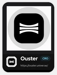 a black and white icon with the word'outster'