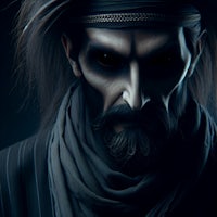 a portrait of a man with long hair and a beard