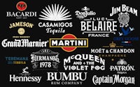 martini logos on a black background