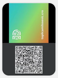 a square sticker with a qr code on it