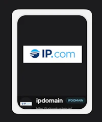 ip com logo on a black background