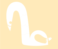 a white swan on a yellow background