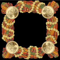 an ornamental frame with a medallion on it