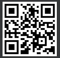 a black and white qr code on a black background