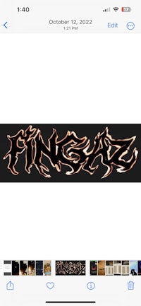 a screenshot of an iphone with the word fingaz on it