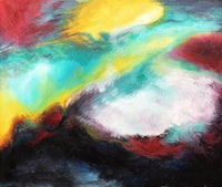 a painting of a colorful abstract painting