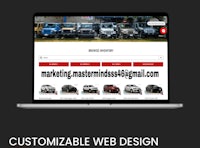 a laptop screen with the words custom web design