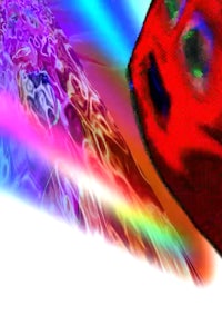 an image of a red ball with a colorful background
