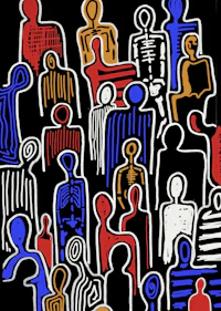 a group of people in different colors and shapes