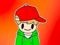 a cartoon boy wearing a red baseball cap