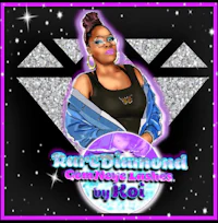 a woman in a purple jacket with the words bare diamond