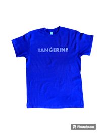 a blue t - shirt with the word tangerine on it