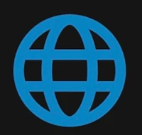 a blue globe on a black background