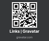 linksgravatar qr code on a black background