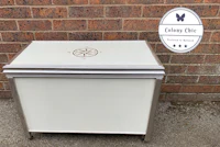 a white box with a butterfly on it