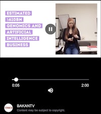 a video of a woman talking about genetics and artificial intelligence