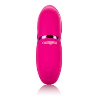 a pink vibrating toy on a white background