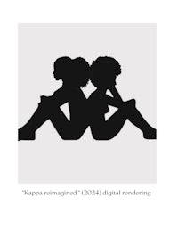 a silhouette of a woman and a man sitting on the ground
