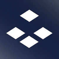 a white square on a dark blue background