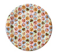 a round plate with a colorful pattern on it