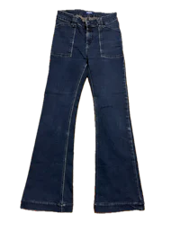 a pair of blue jeans on a white background