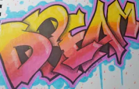 a drawing of graffiti with the word dream on it