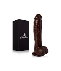 a chocolate dick with a box in front of it