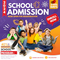 a flyer for a school admission program