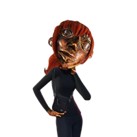 a woman with red hair and a black bag