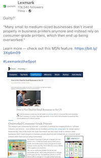 a screenshot of a business website with a picture of a small business