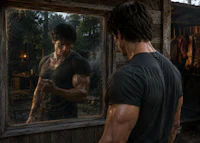 a man looking at himself in a mirror