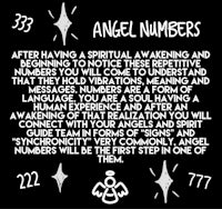 a black and white poster with the words angel numbers